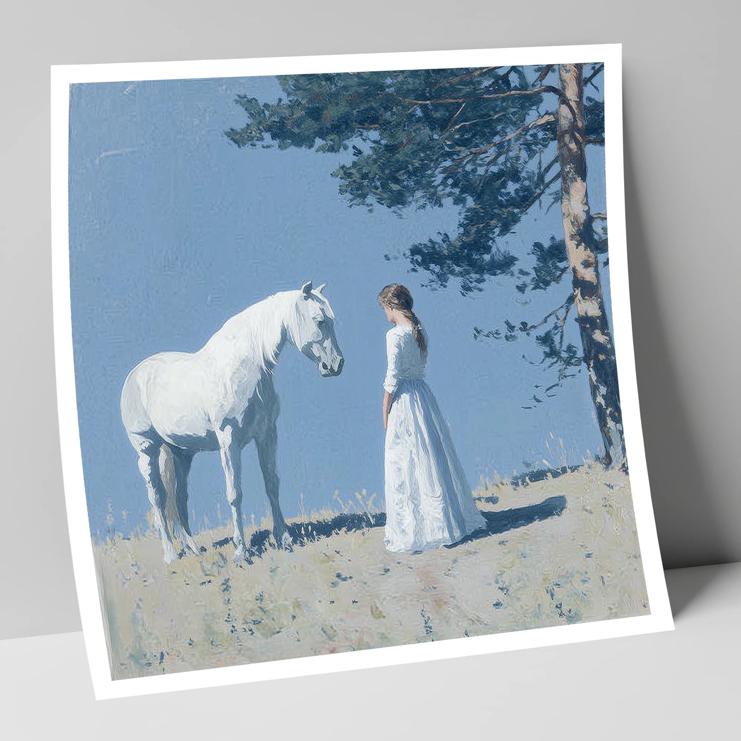 Beneath the Summer Pine horse & rider art print