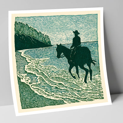 Edge of the Tide beach horse art print