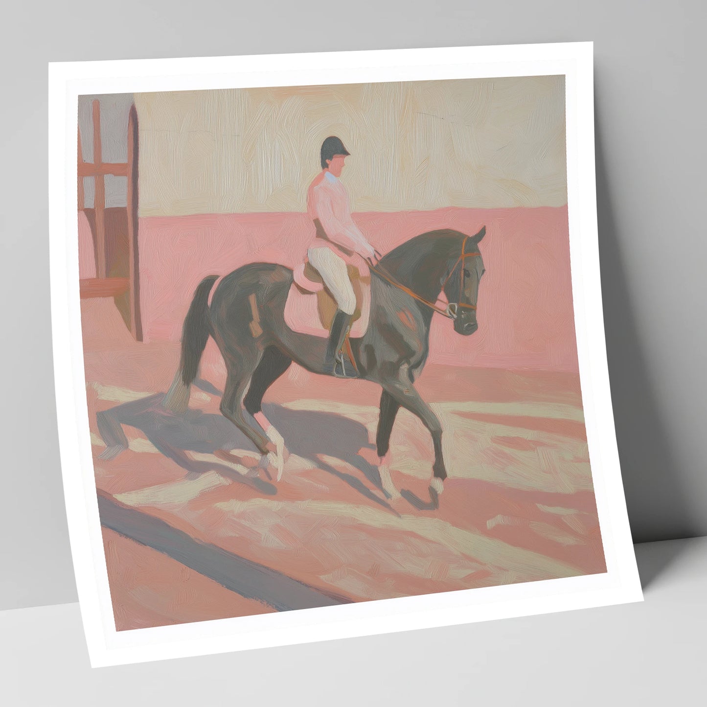 Dusty Pink Shadows dressage horse art print