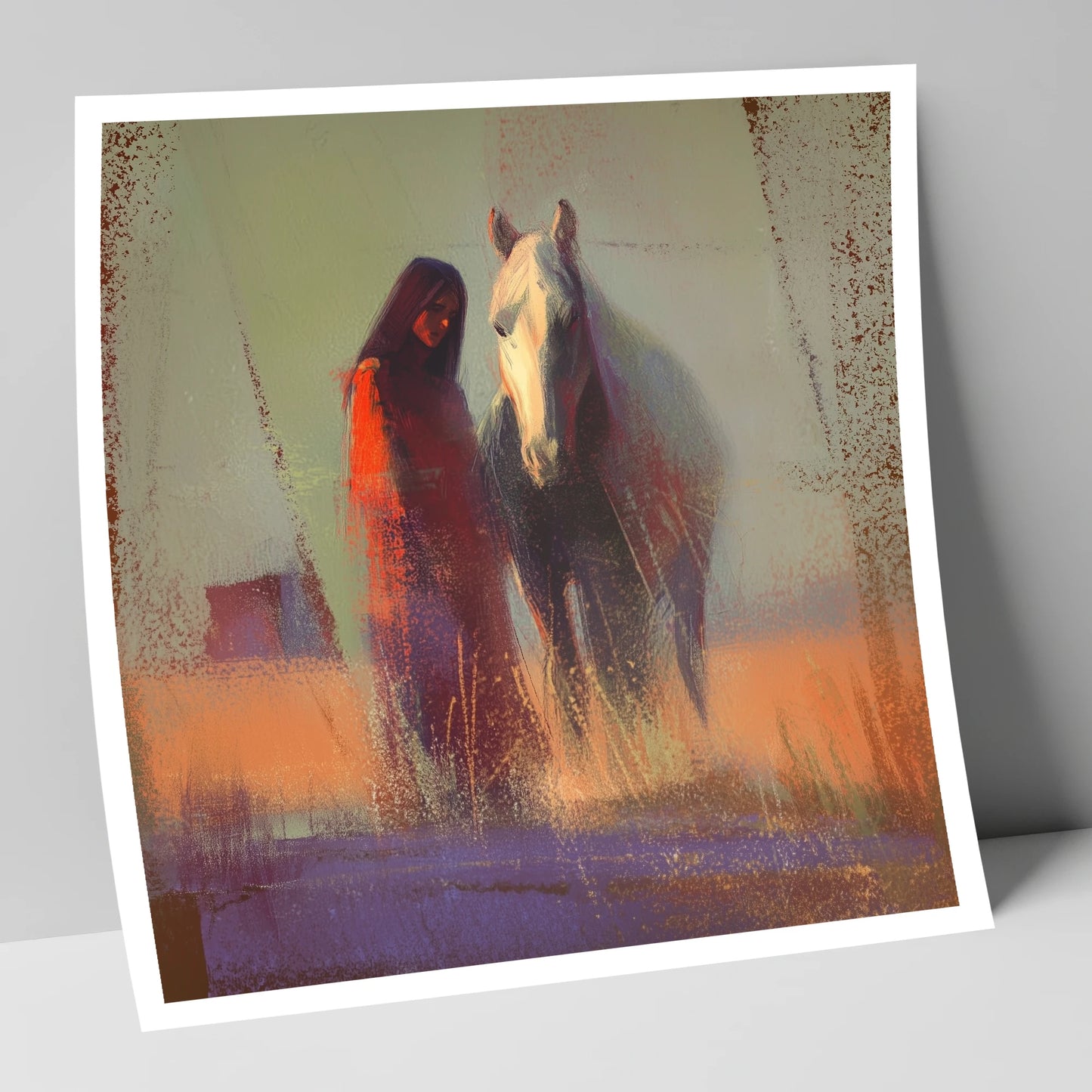 Whispers in the Haze horse & rider art print