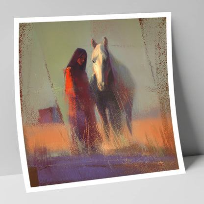 Whispers in the Haze horse & rider art print