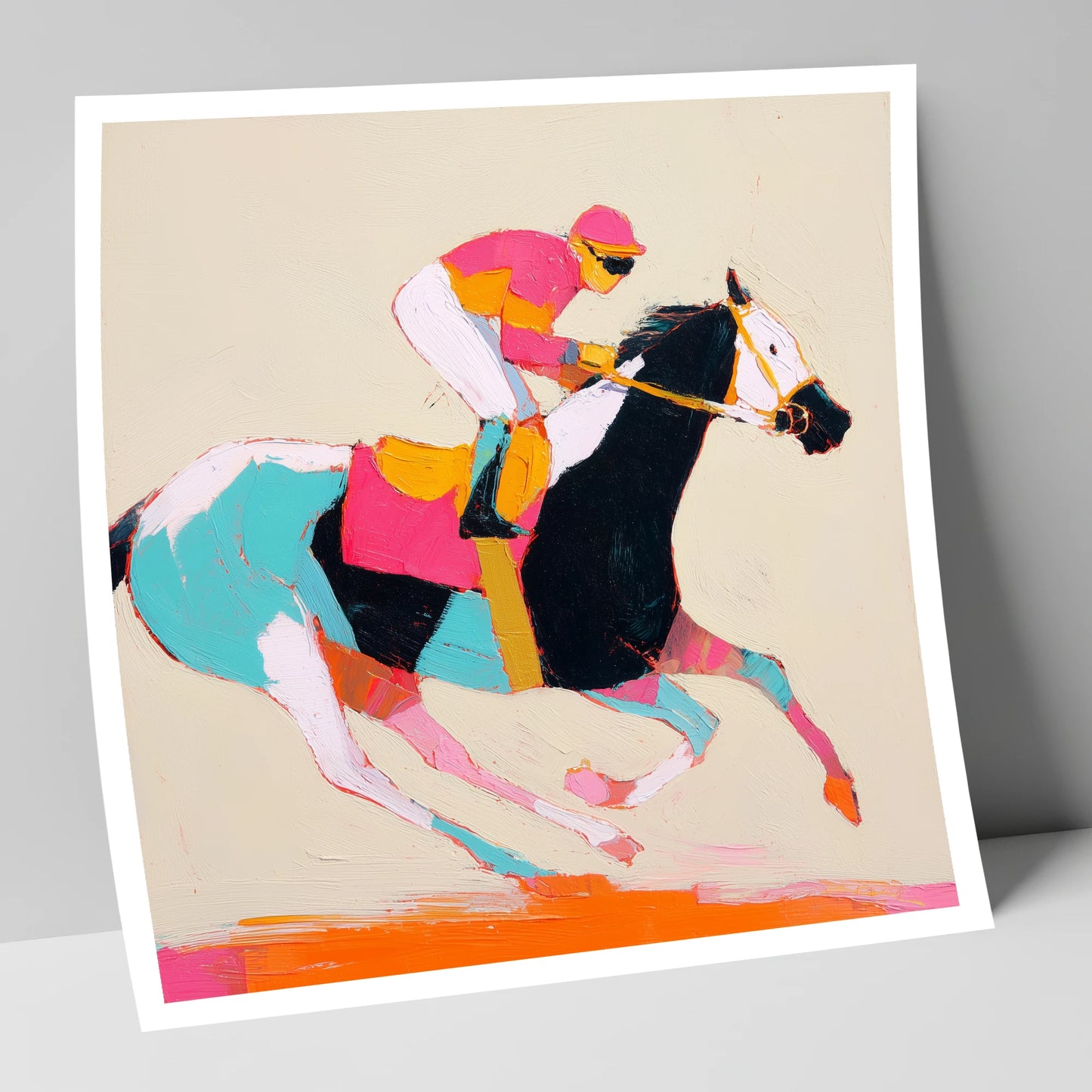 Technicolour Gallop racing horse art print