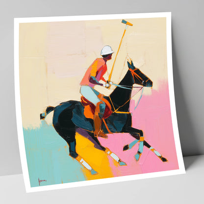 The Vibrant Chukka polo horse art print