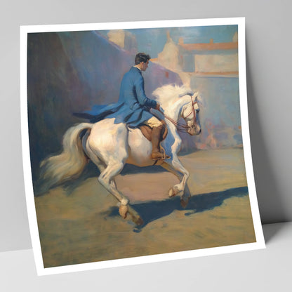 Grace in Blue and Grey dressage horse art print