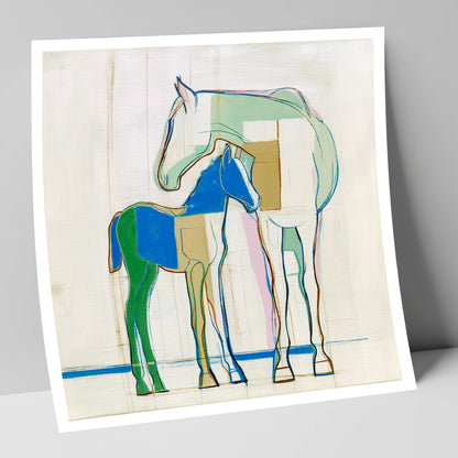 Modern Equine Kinship mare & foal art print