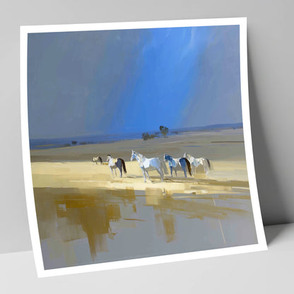 Sunlit Shallows horse landscape art print