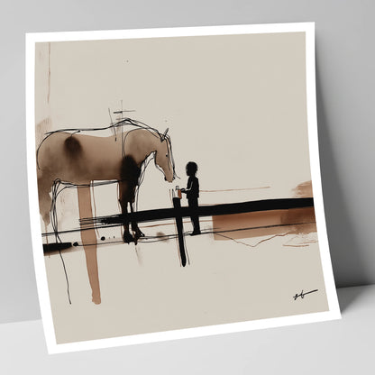 A Gentle Encounter horse & rider art print