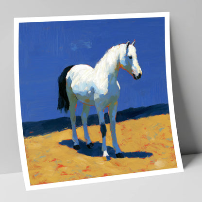 Sunlit Grey horse breed art print