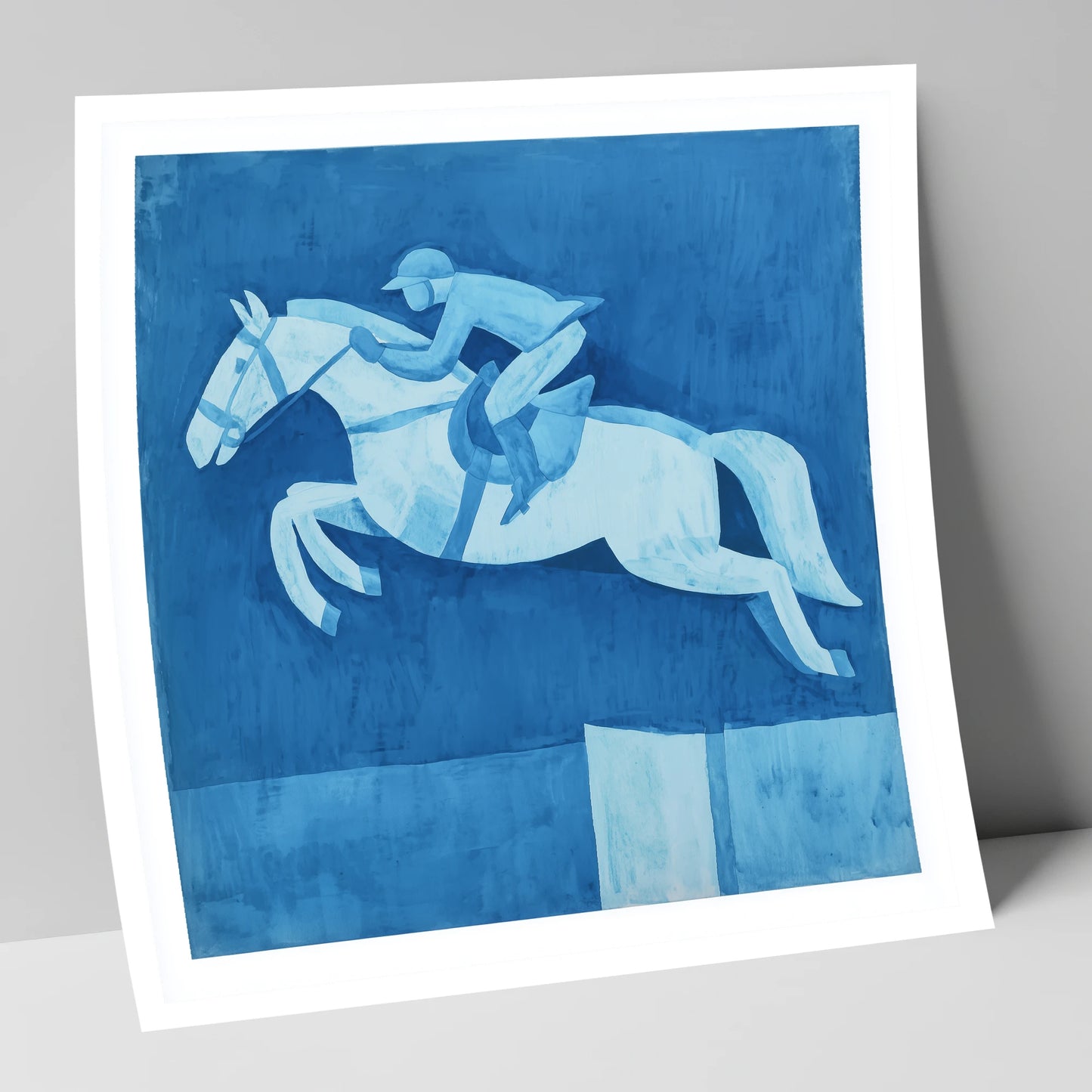Azure Clear Round show jumping horse art print