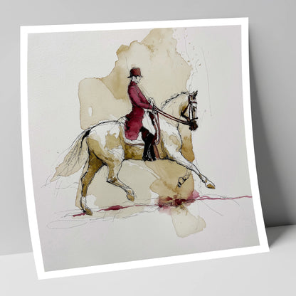 The Crimson Tailcoat dressage horse art print