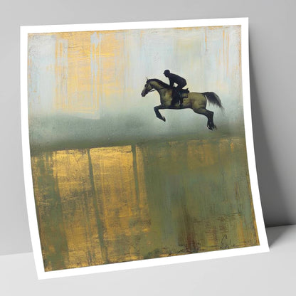 Gilded Suspension show jumping horse art print