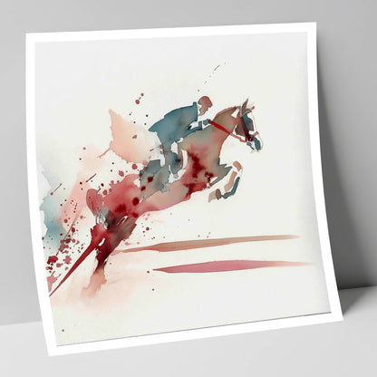 Crimson Ascent show jumping horse art print