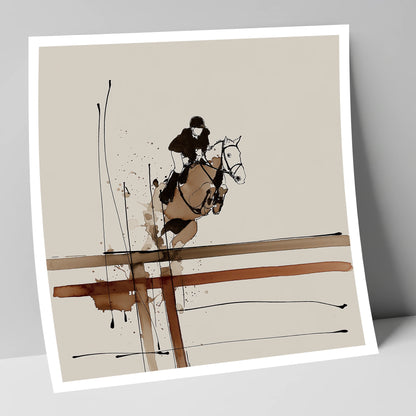 Fluidity of Flight show jumping horse art print