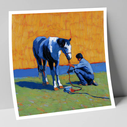 Sun-Drenched Connection horse & rider art print