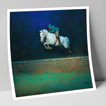 Moonlit Flight show jumping horse art print