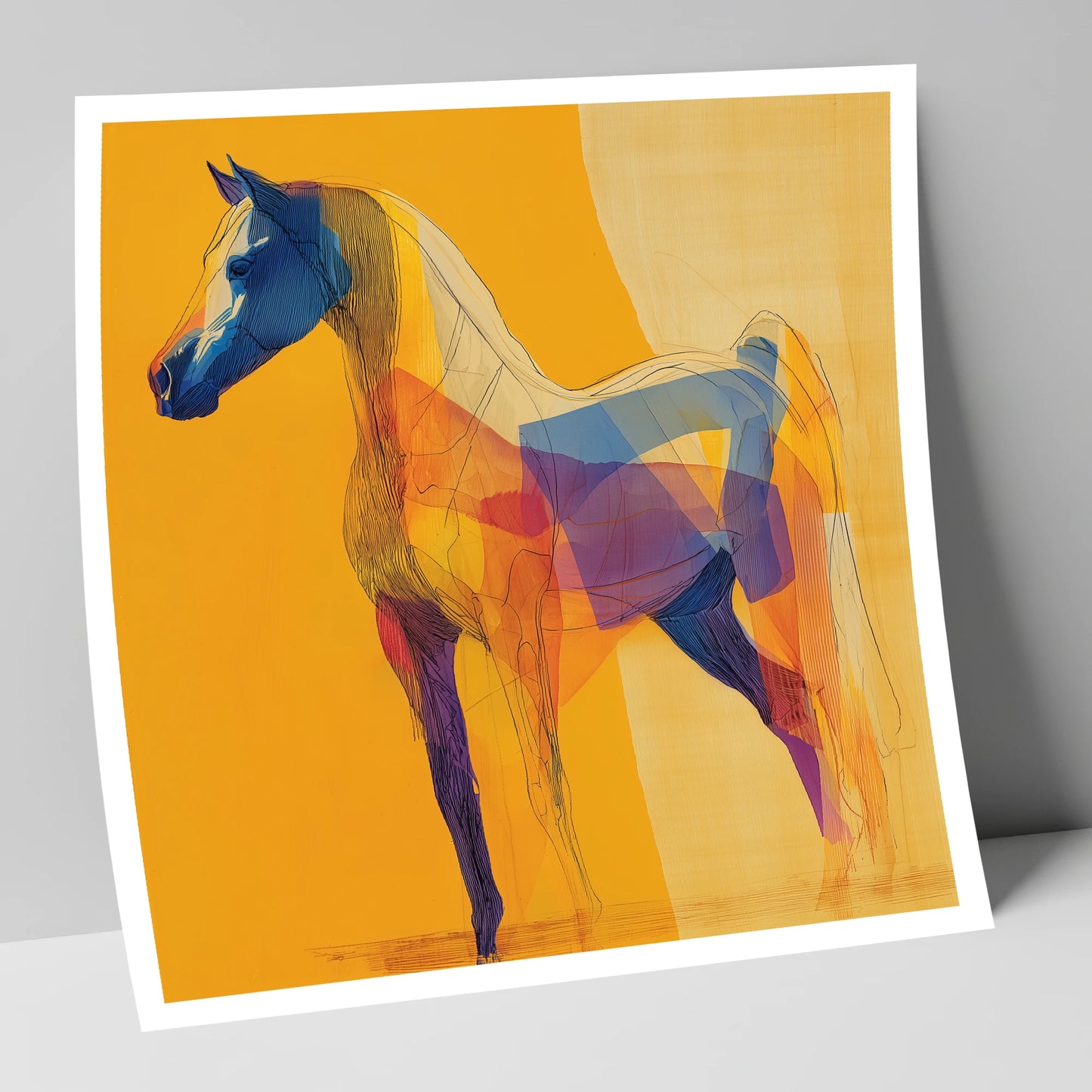 Prismatic Arabian Silhouette horse breed art print