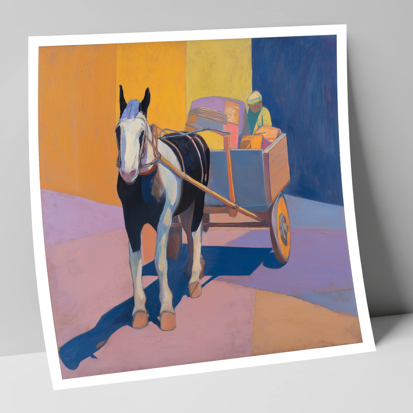 Bold Sunlit Cart Horse working horse art print