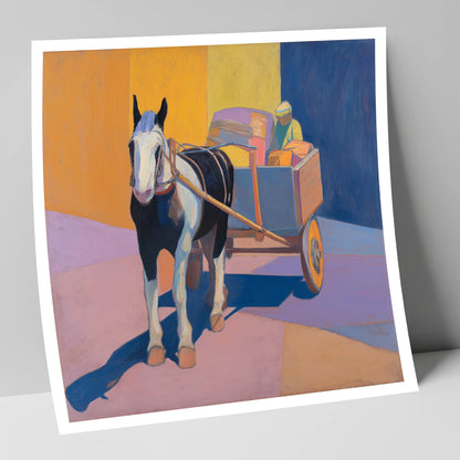 Bold Sunlit Cart Horse working horse art print