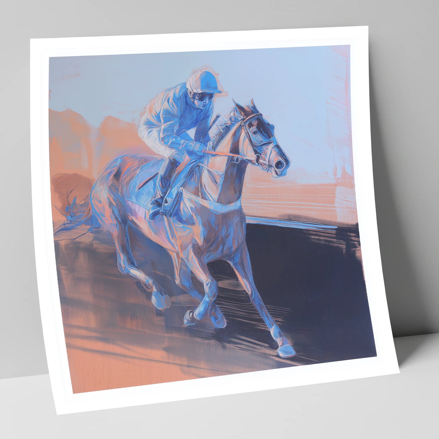 Indigo Stride racing horse art print