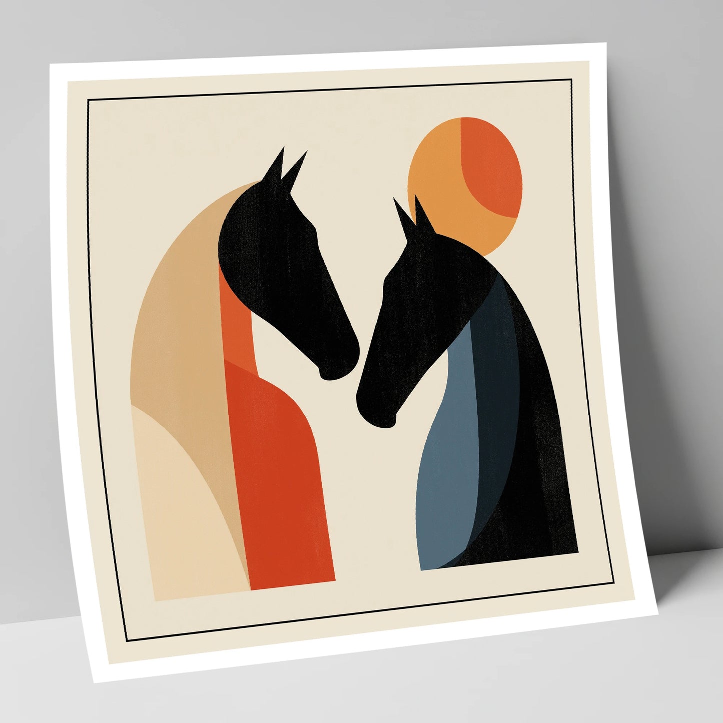 Geometric Equine Greeting horse portrait art print