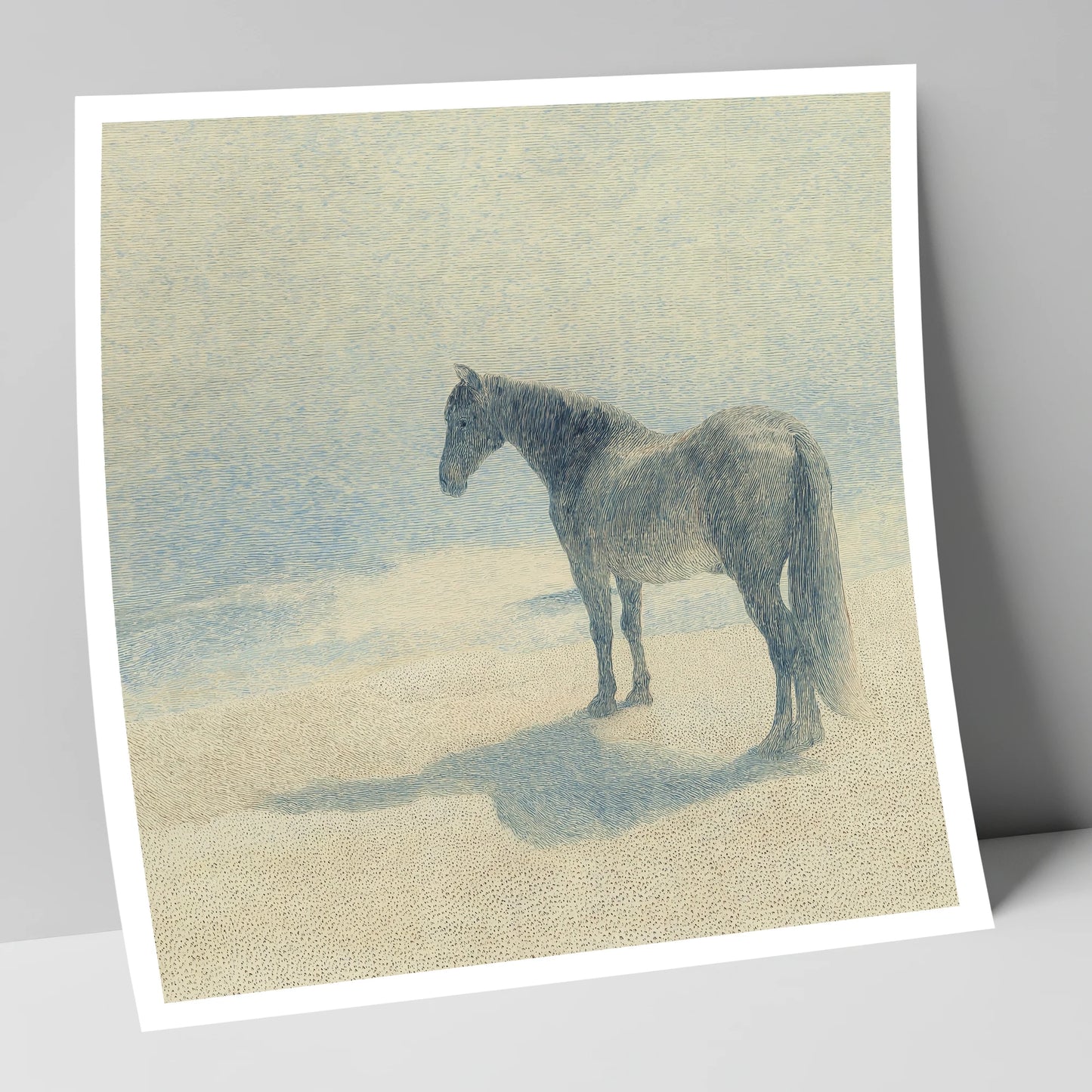 Stillness in Slate horse landscape art print
