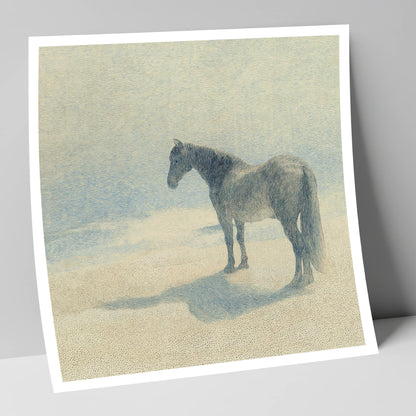 Stillness in Slate horse landscape art print