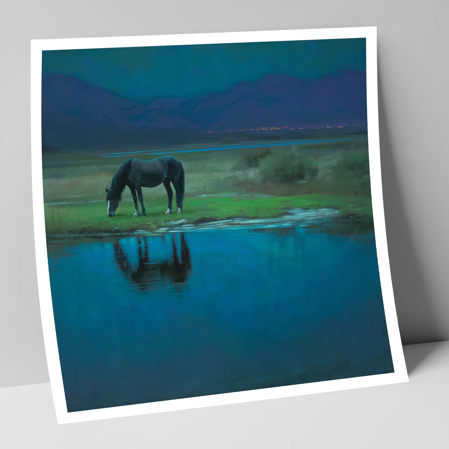 Midnight Reflection horse landscape art print