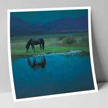Midnight Reflection horse landscape art print