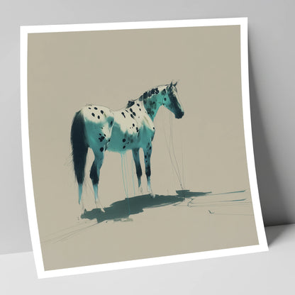 Azure Spotted Appaloosa horse breed art print