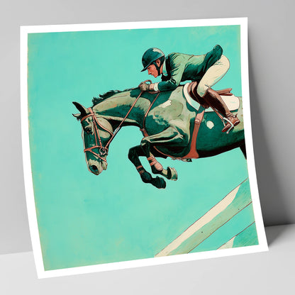 Mid-Air Mastery show jumping horse art print