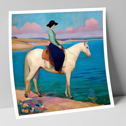 Coastal Reverie beach horse art print