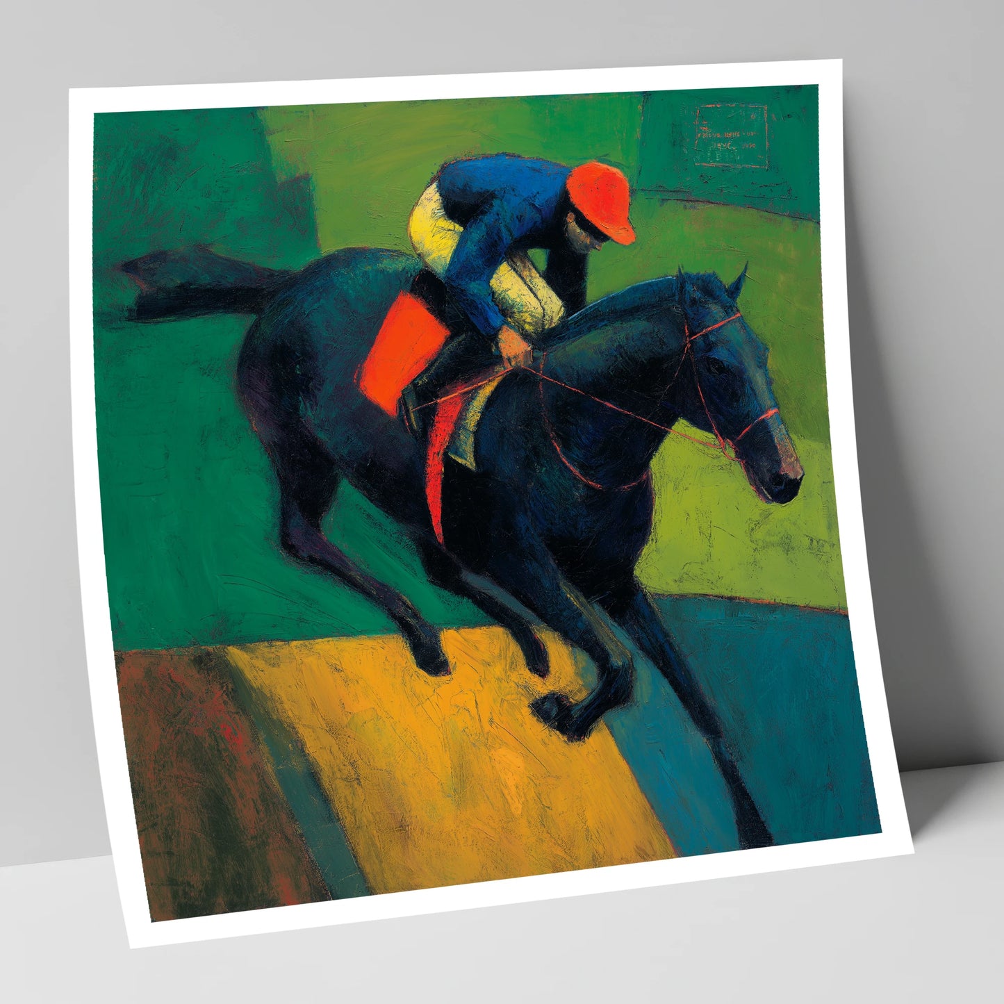 The Crimson Cap racing horse art print