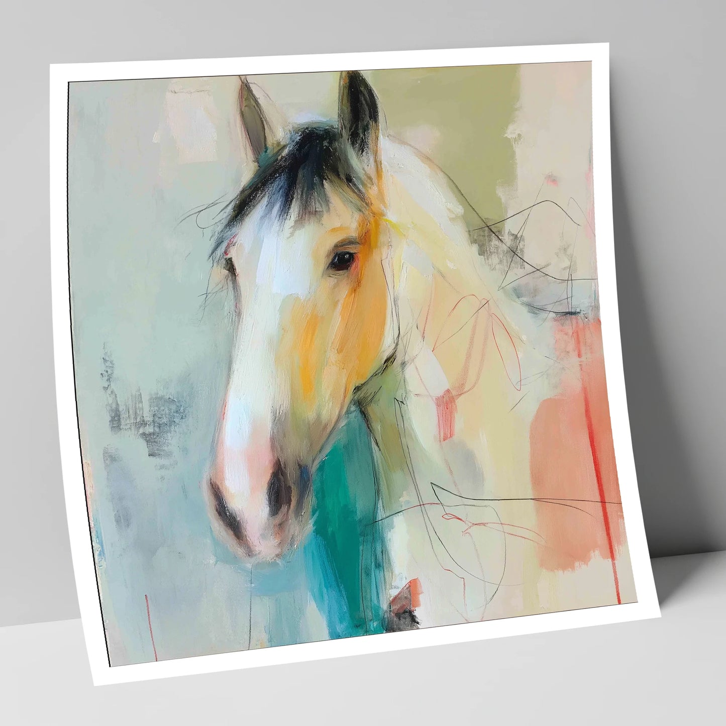 Quiet Grace in Ochre horse portrait art print