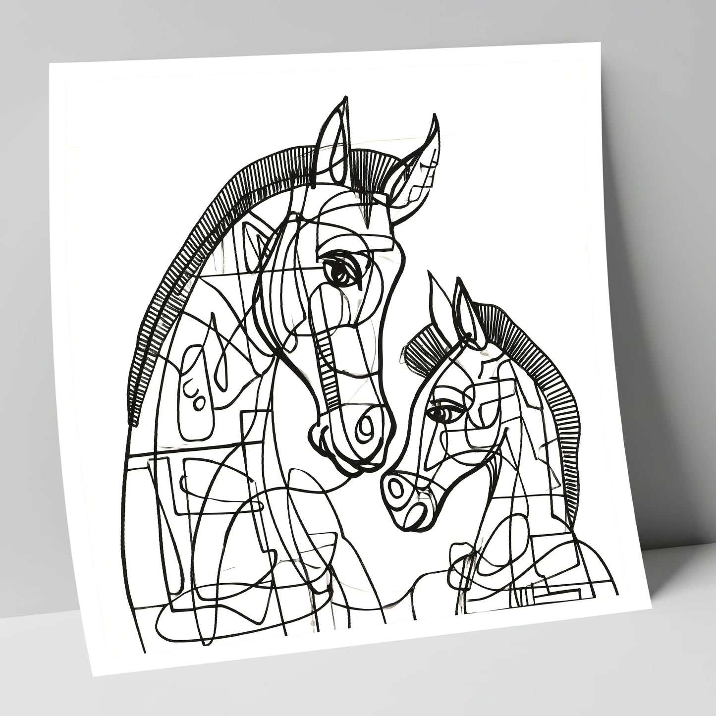 Structured Bond mare & foal art print