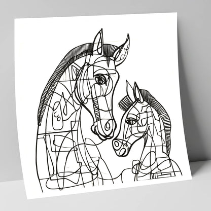 Structured Bond mare & foal art print