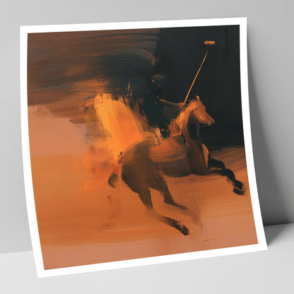Amber Polo Strike polo horse art print