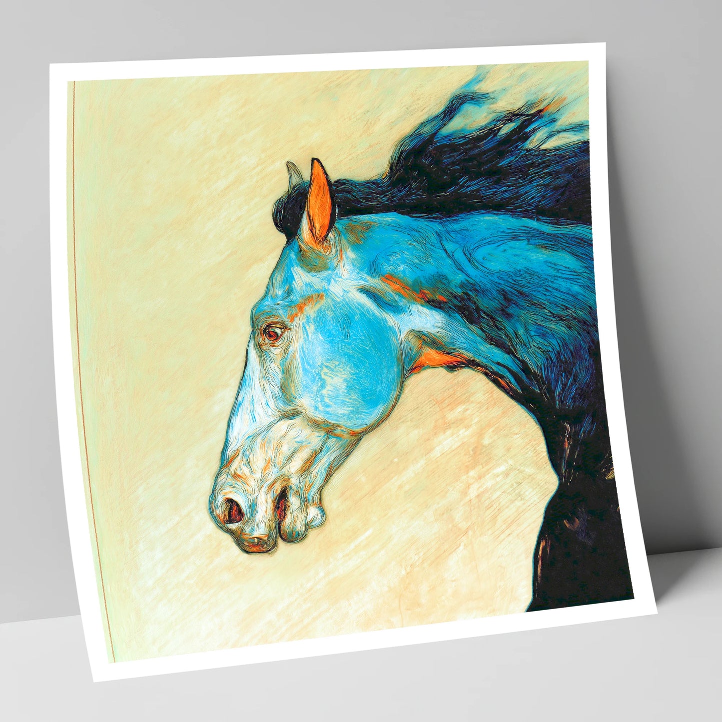 Cerulean Spirit racing horse art print