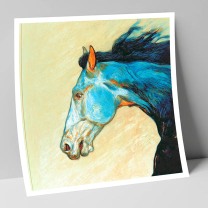 Cerulean Spirit racing horse art print