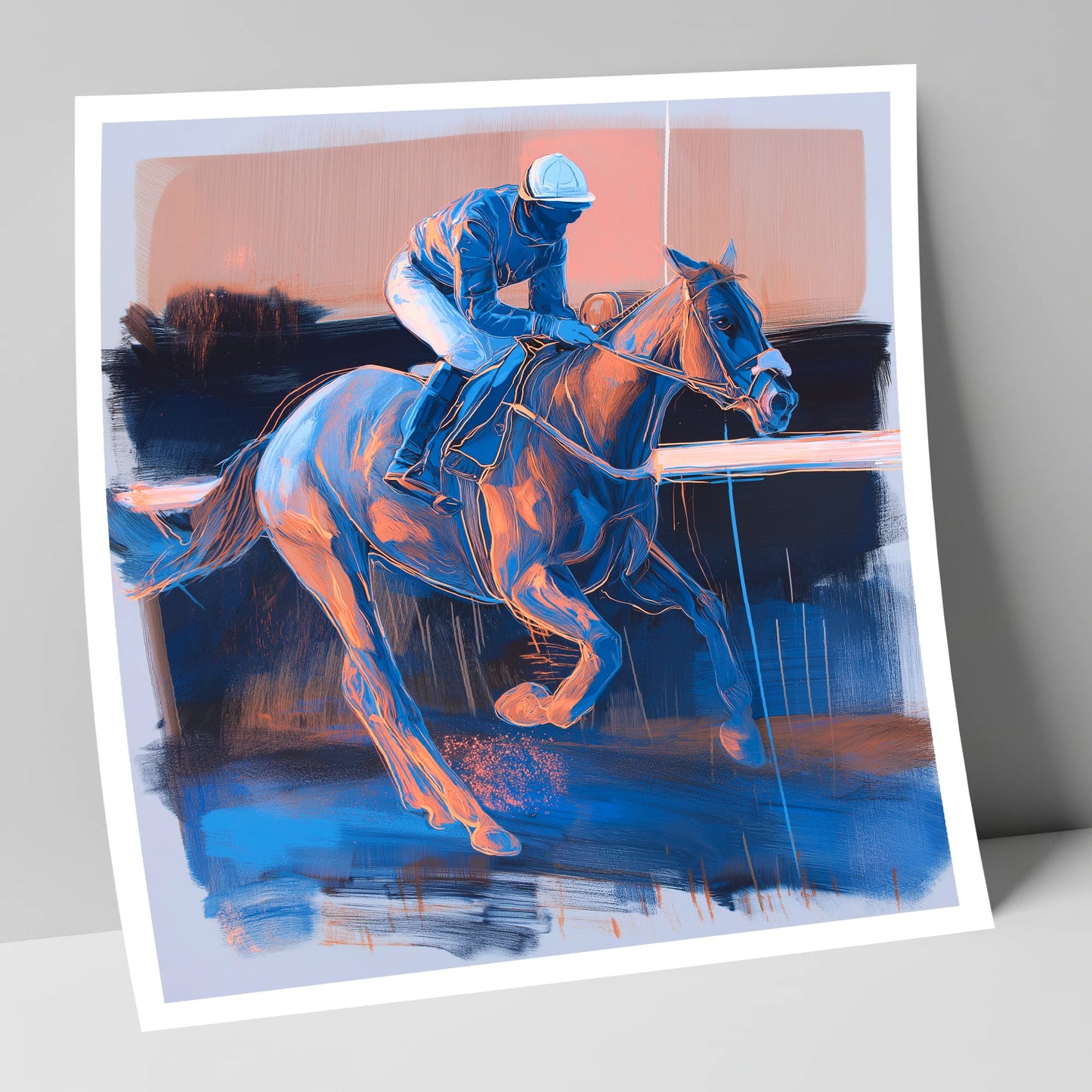 Cobalt Stride racing horse art print