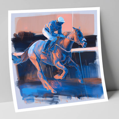 Cobalt Stride racing horse art print