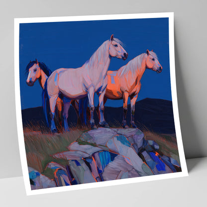 Vanguard of the Heights horse landscape art print