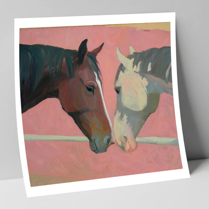 Quiet Companions horse portrait art print