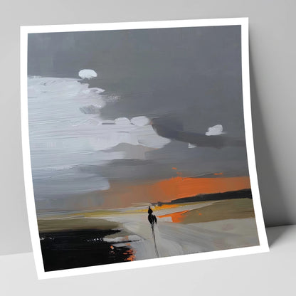 Into the Amber Dusk horse landscape art print