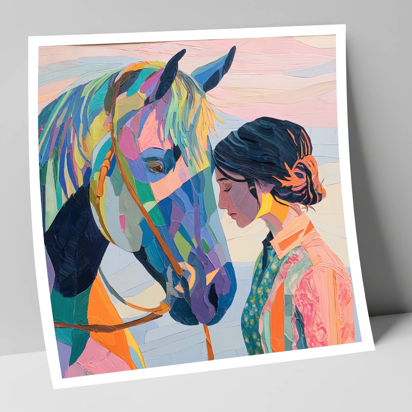 Vibrant Harmony horse & rider art print
