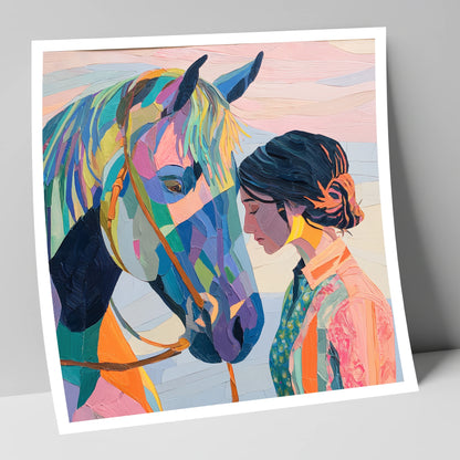 Vibrant Harmony horse & rider art print