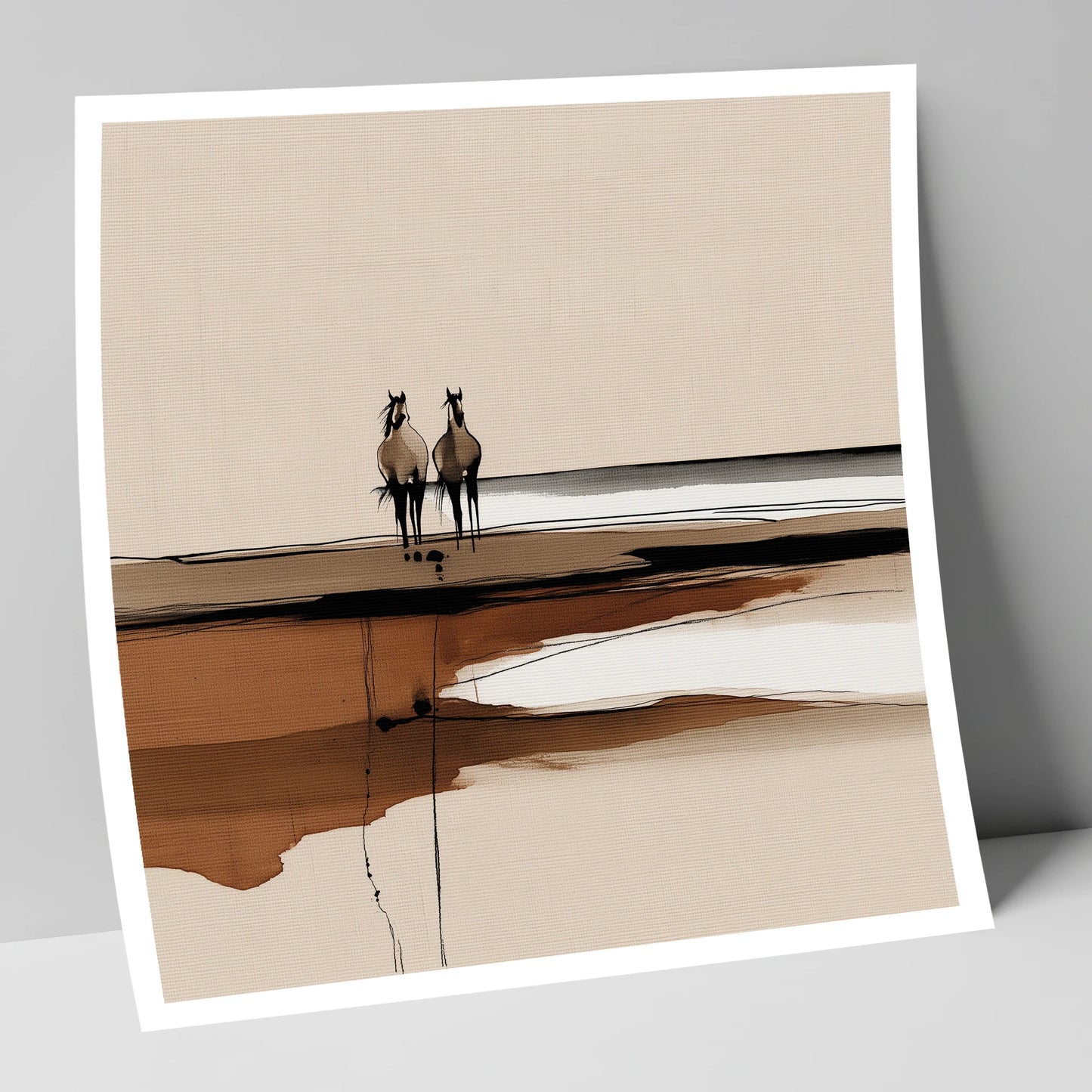 Distant Horizon Companions horse landscape art print