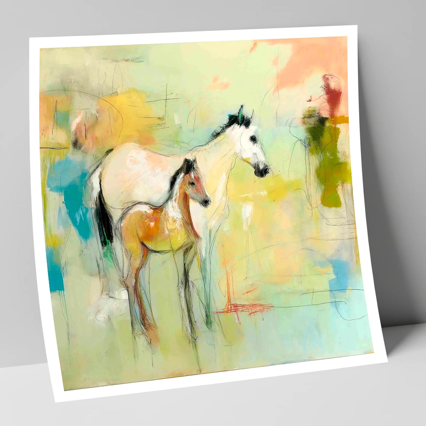 Ethereal Mare and Foal mare & foal art print