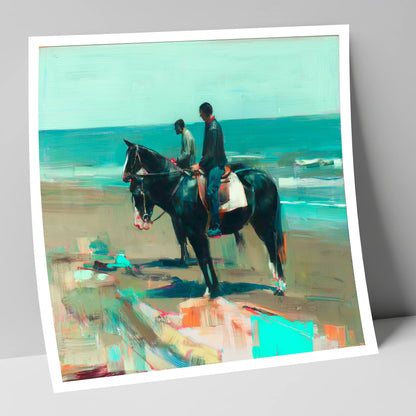 The Shoreline Hack horse landscape art print