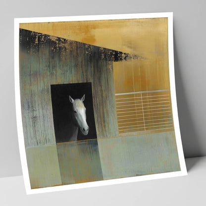 The Quiet Observer horse stable art print