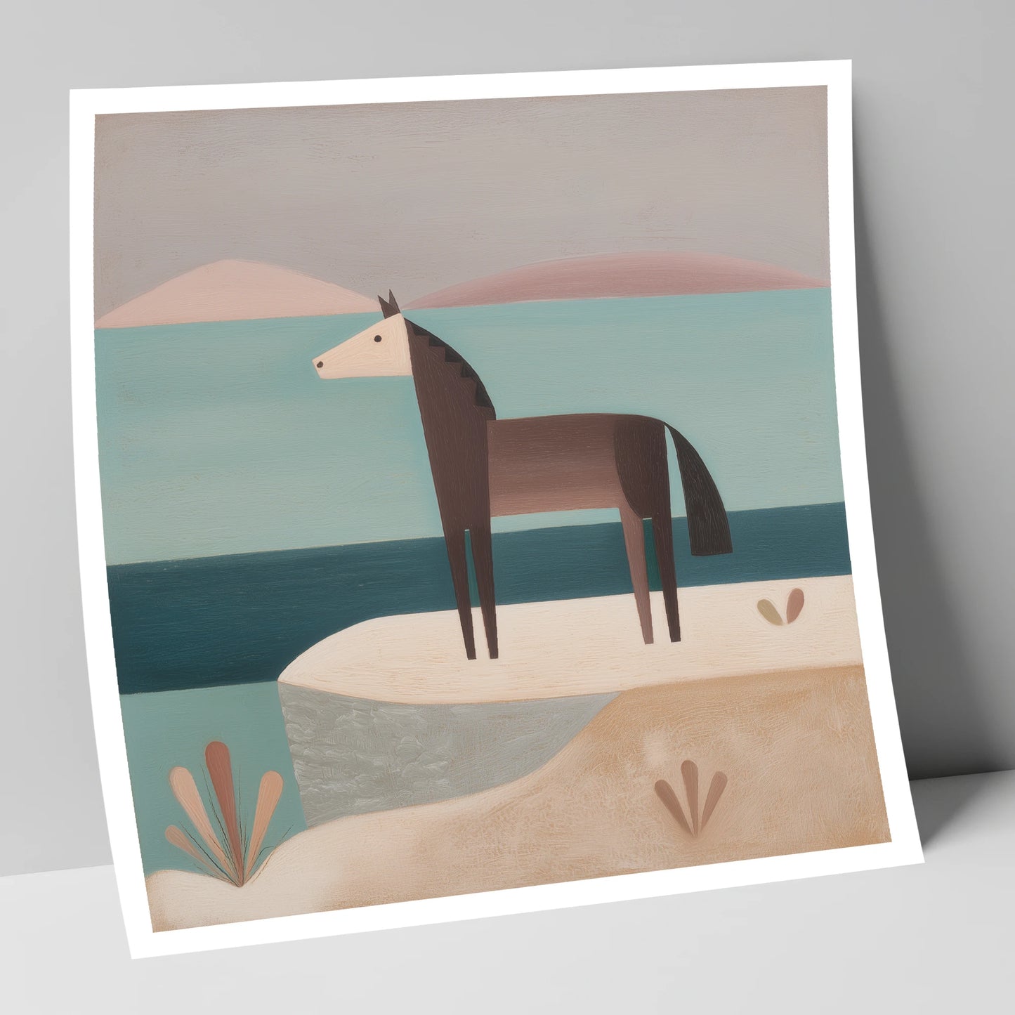 Coastal Solitude horse landscape art print